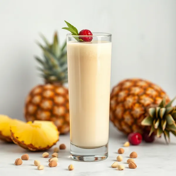 Smoothie de Leite de Pistache e Abacaxi Amigável com Keto