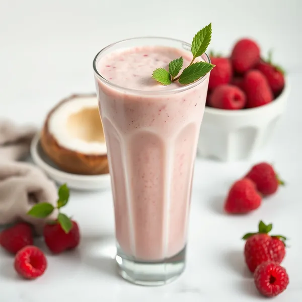 Keto-Friendly Raspberry Almond Coconut Milk Smoothie