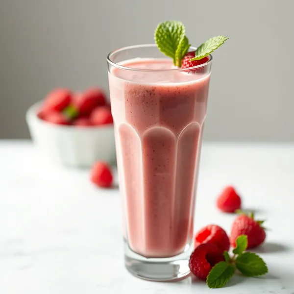 Smoothie de Iogurte Grego com Framboesa Amigável com Keto