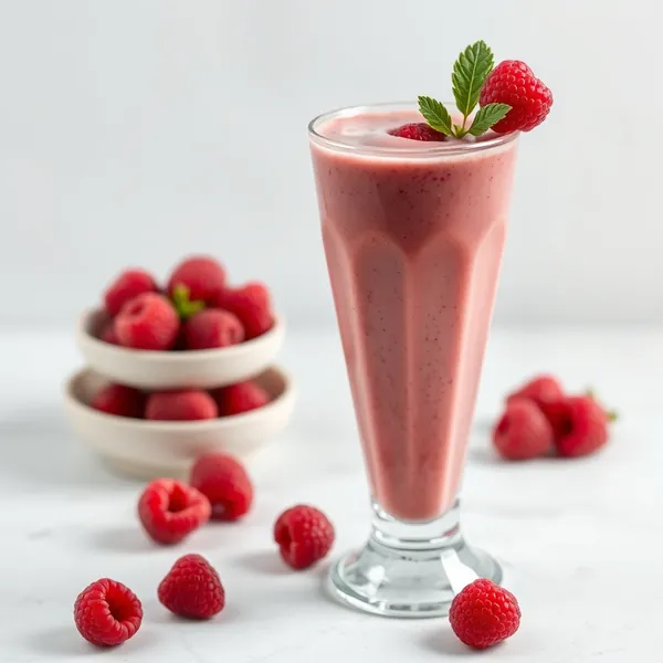 Keto-freundlicher Himbeer-Macadamia-Milch-Smoothie