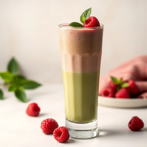 Keto-freundlicher Himbeer-Matcha-Smoothie