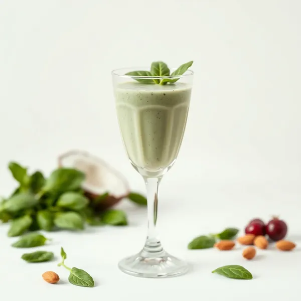 Smoothie Keto aux Épinards, Amandes et Lait de Coco