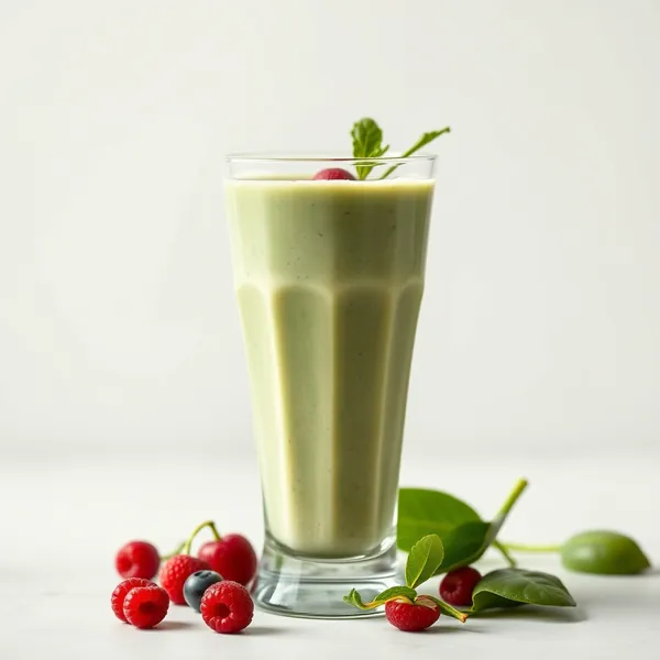 Smoothie Amigável com Keto de Espinafre e Leite de Ervilha