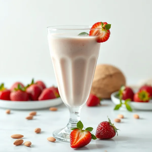 Keto-Friendly Strawberry Almond Coconut Milk Smoothie