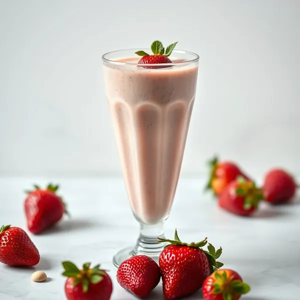 Smoothie de Morango e Leite de Caju Amigável com Keto