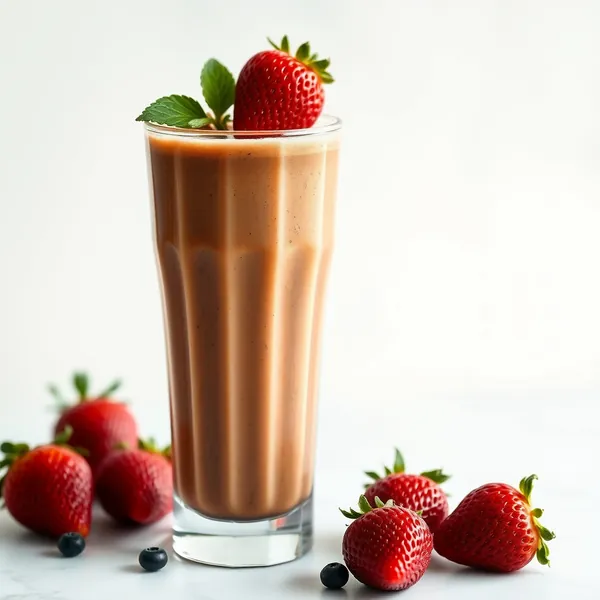 Smoothie de Café Frio com Morango Amigável para Keto