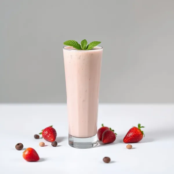 Keto-freundlicher Erdbeer-Haselnuß-Milch-Smoothie