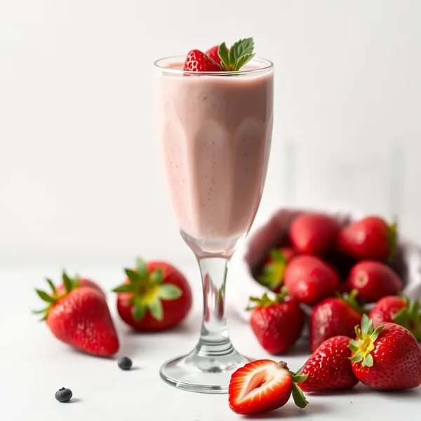 Smoothie de Kefir de Morango Amigável com Keto