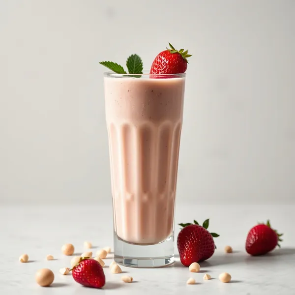 Keto-freundlicher Erdbeer-Macadamia-Milch-Smoothie