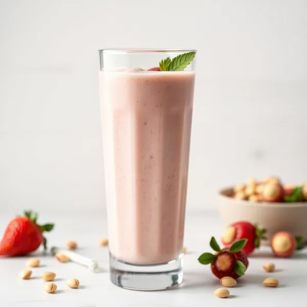 Keto-Friendly Strawberry Pistachio Milk Smoothie