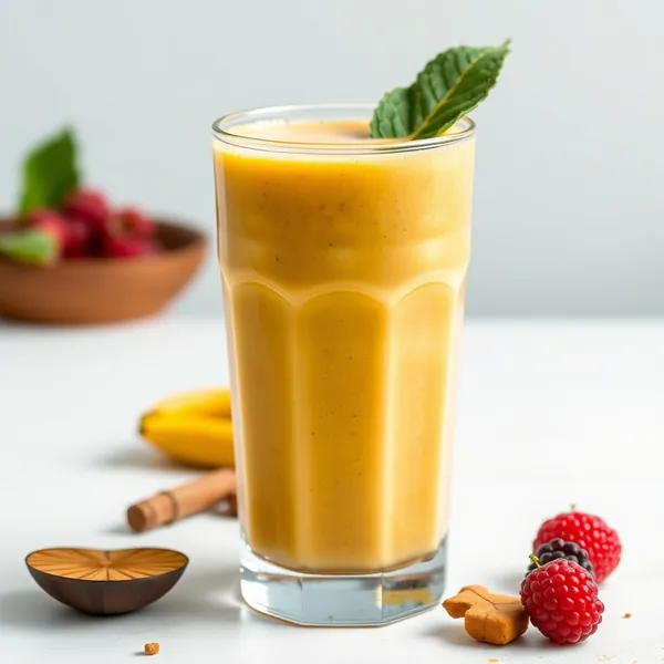Smoothie de Leite de Macadamia e Cúrcuma Amigável para Keto