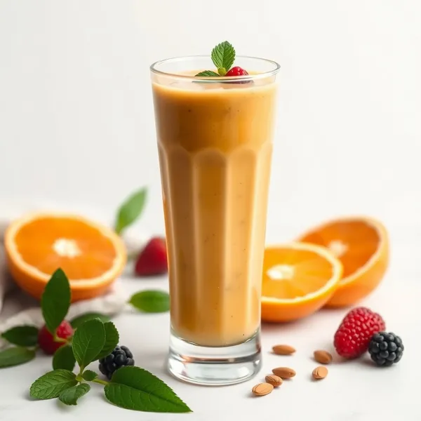 Smoothie Bas en Calories de Beurre d'Amande et Jus d'Orange