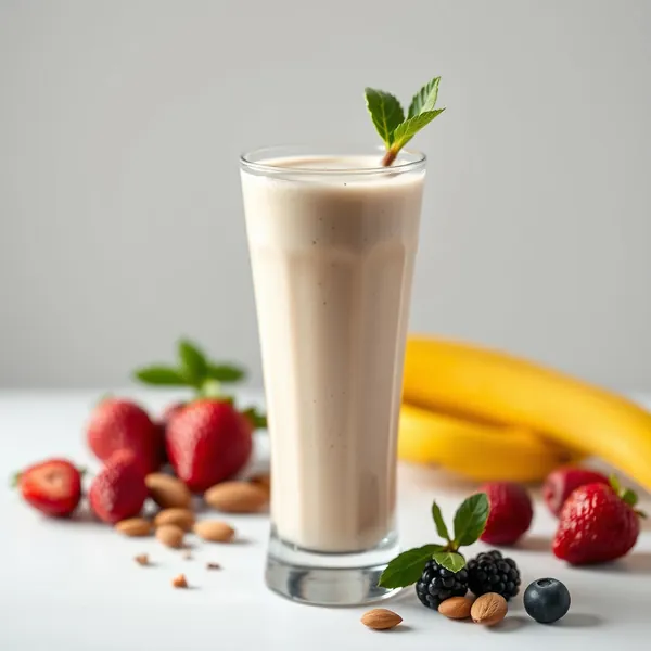 Smoothie di Burro di Mandorle e Latte di Spelta Basso in Calorie