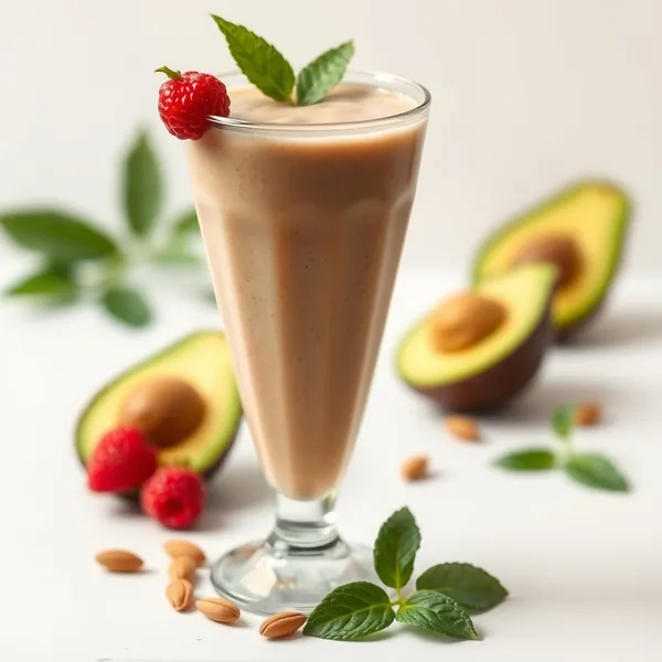 Smoothie Basso in Calorie di Avocado, Mandorla e Latte di Cocco