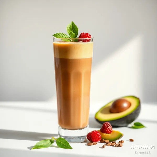 Smoothie au Café Froid et Avocat Basse Calorie