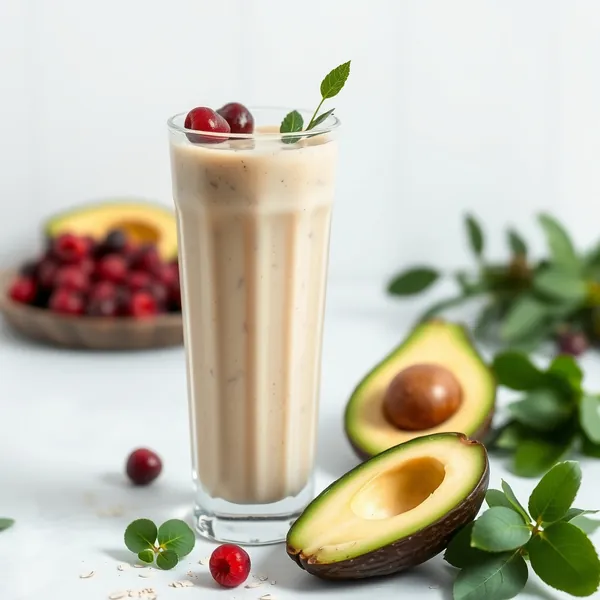 Smoothie Bas en Calories d'Avocat et Lait d'Avoine
