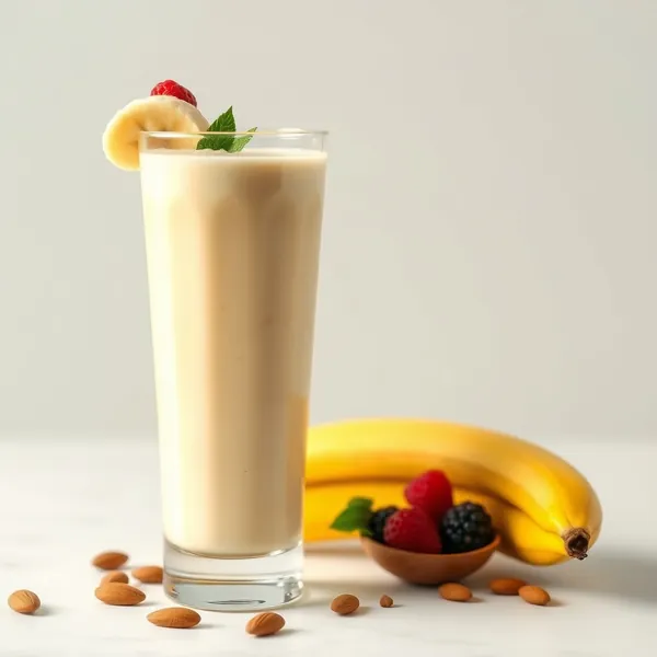 Smoothie Bas en Calories à la Banane, Amande et Lait de Coco