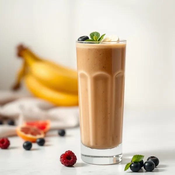 Smoothie de Banane Froid avec Café Basse Calorie