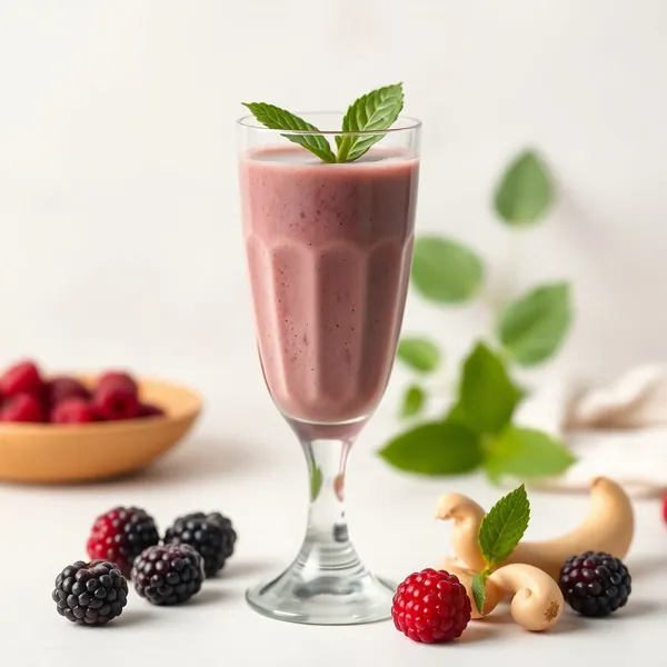 Smoothie Bas en Calories de Mûres et Lait de Cajou