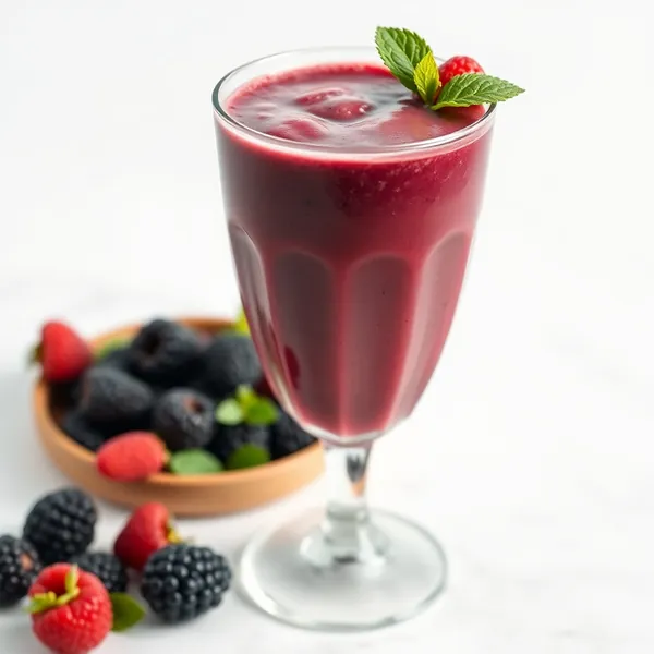 Smoothie de Café Frio com Moras Baixas em Calorias