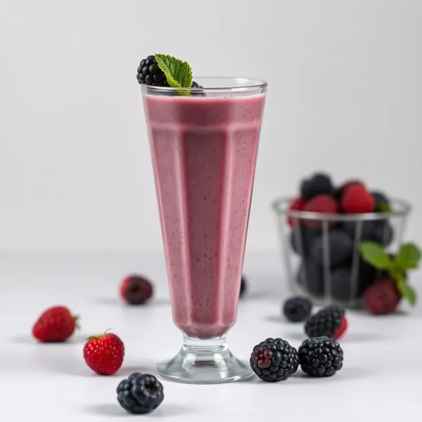 Smoothie Bas en Calories de Mûre et de Yogourt Grec