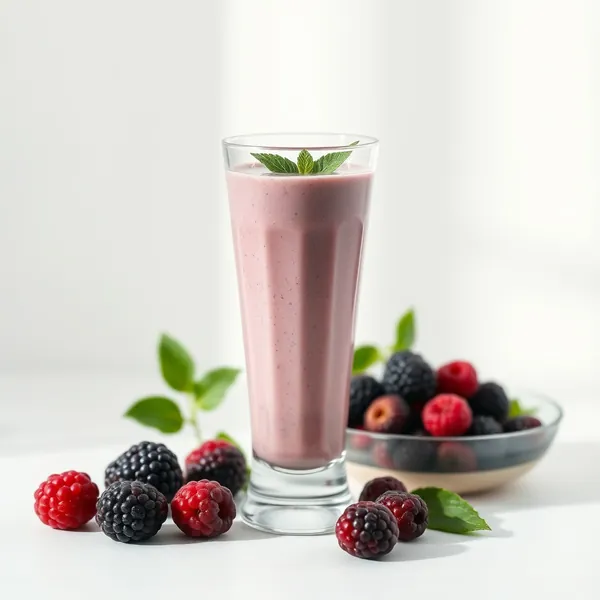 Smoothie Bas en Calories de Mûres et Lait de Cannabis