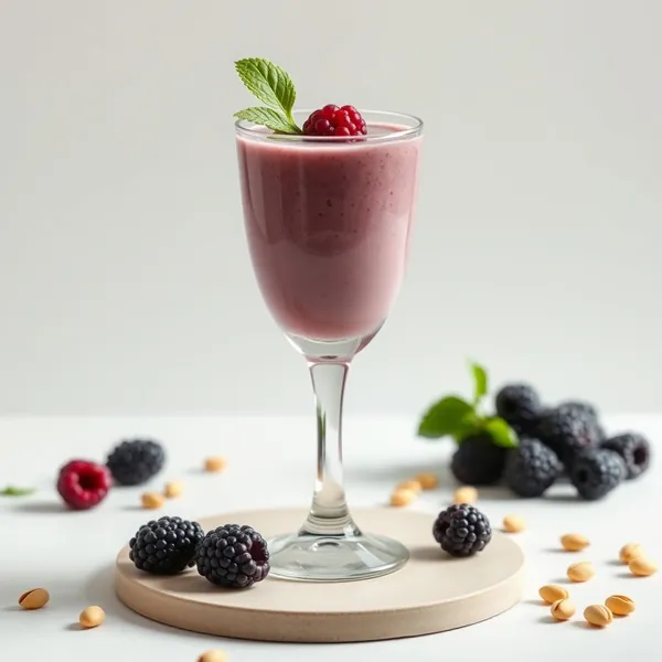 Smoothie a Basso Contenuto di Calorie con More e Pistacchi