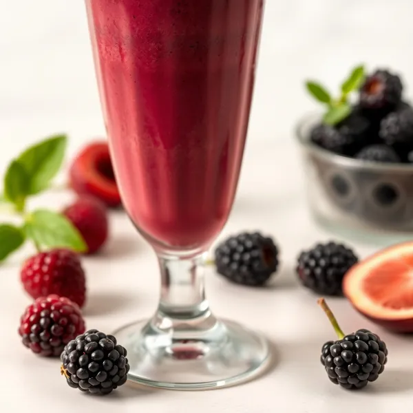 Smoothie Baixo em Calorias de Amora e Leite de Soja