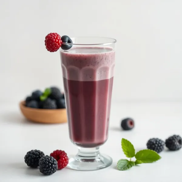 Smoothie Baixo em Calorias de Amora e Leite de Espelta