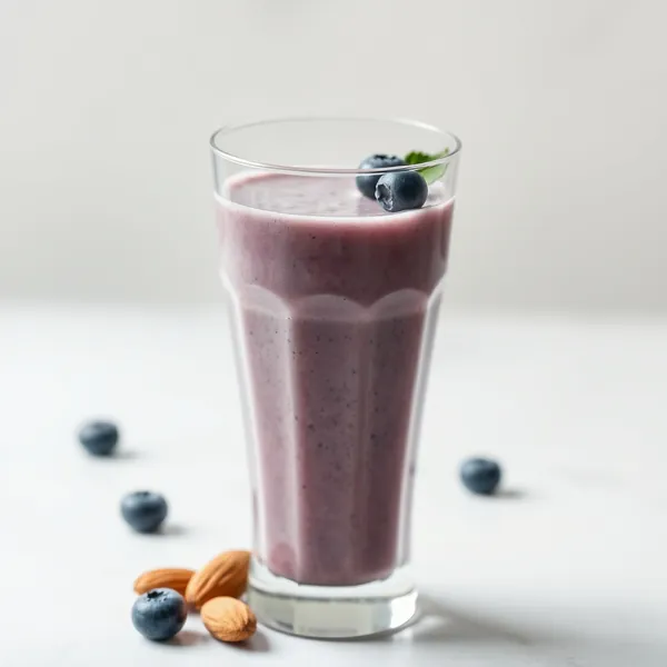 Smoothie Bas en Calories de Myrtille, Amande et Lait de Coco