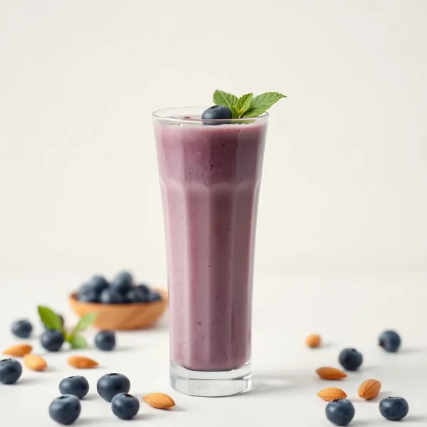 Smoothie Basse Calorie Myrtille Lait Amande