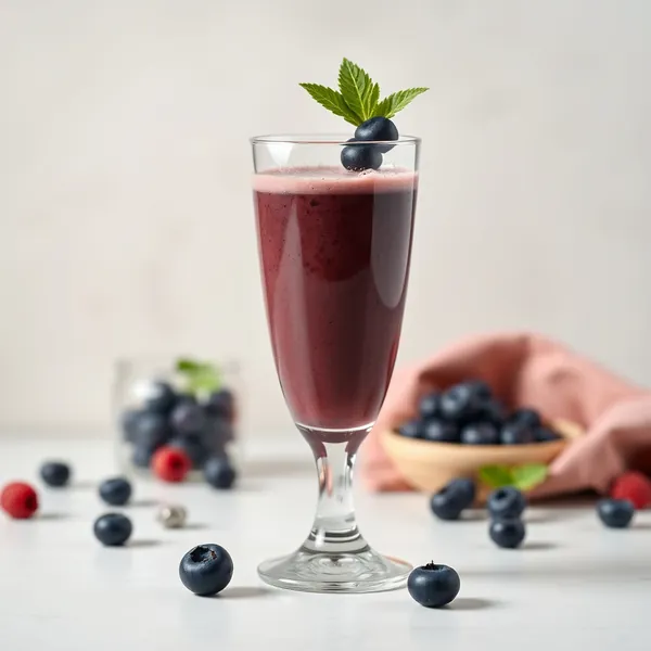 Smoothie au Café Froid aux Myrtilles Basse Calorie