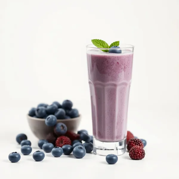 Smoothie Basse Calorie Myrtille et Yogourt Grec