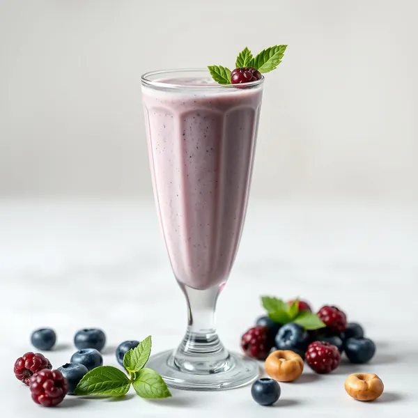 Low-Calorie Blueberry Hazelnut Milk Smoothie