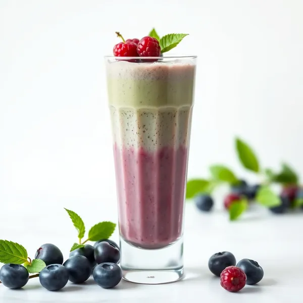 Smoothie Basse Calorie Myrtille Matcha