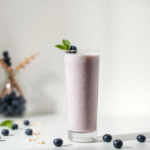 Smoothie Baixo em Calorias de Mirtilo e Leite de Aveia
