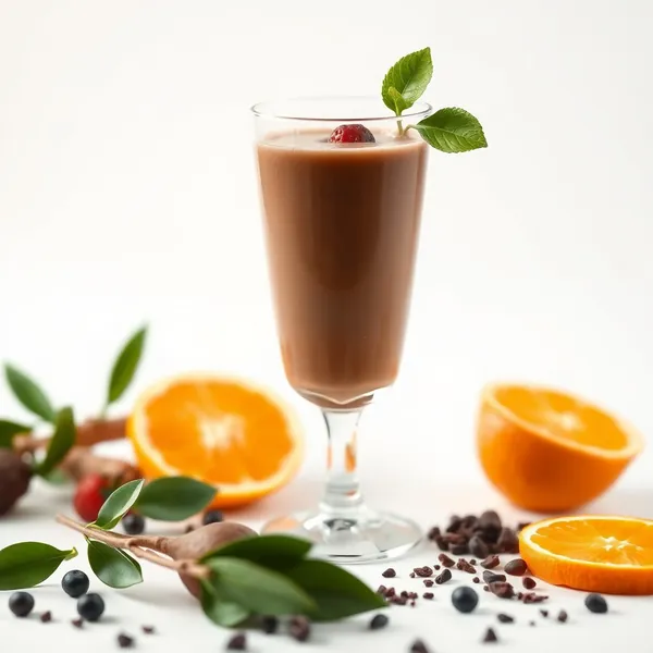 Low-Calorie Cacao Powder Orange Juice Smoothie