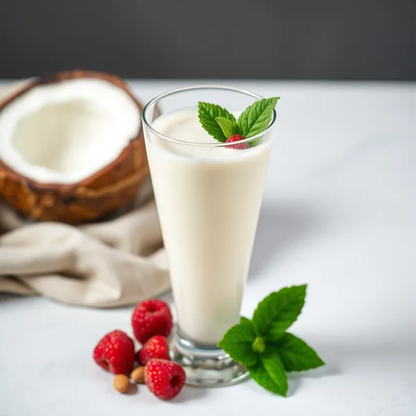 Smoothie Baixo em Calorias de Leite de Coco e Amêndoa