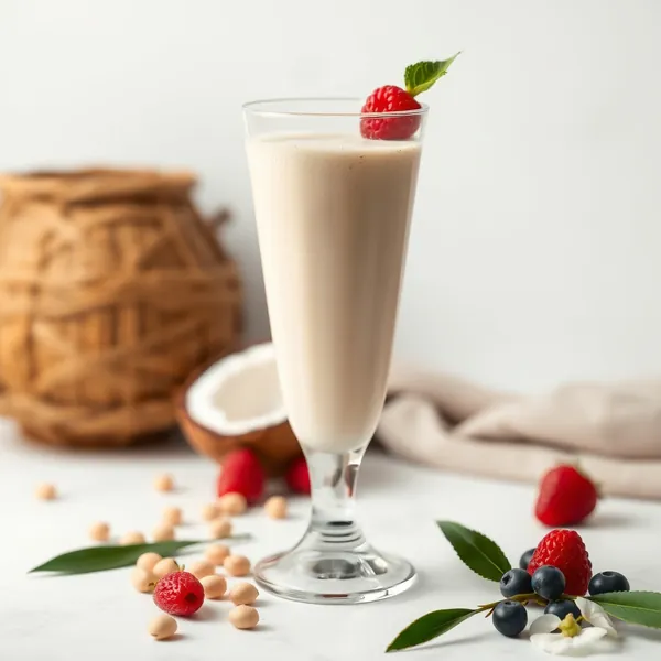 Niedrigkalorischer Smoothie aus Kokos- und Macadamia-Milch