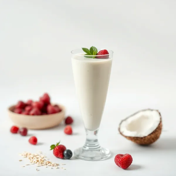 Smoothie Baixo em Calorias de Coco e Leite de Aveia