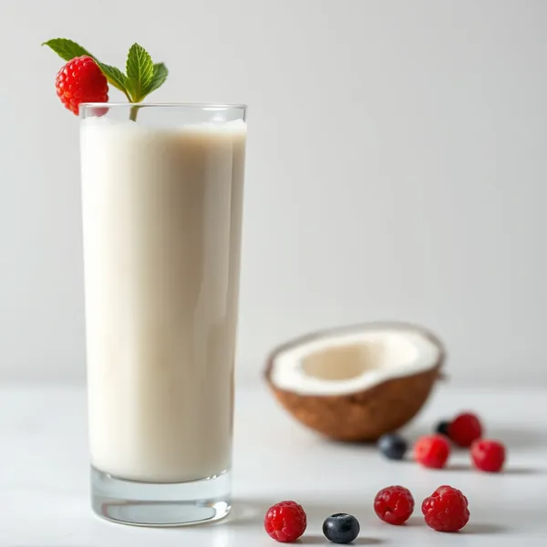 Smoothie Baixo em Calorias de Leite de Coco e Soja