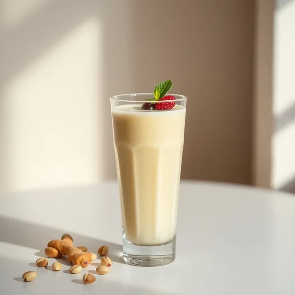 Low-Calorie Ginger Pistachio Milk Smoothie