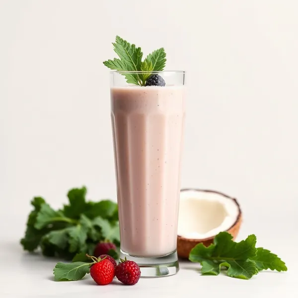Smoothie Baixo em Calorias de Couve e Água de Coco