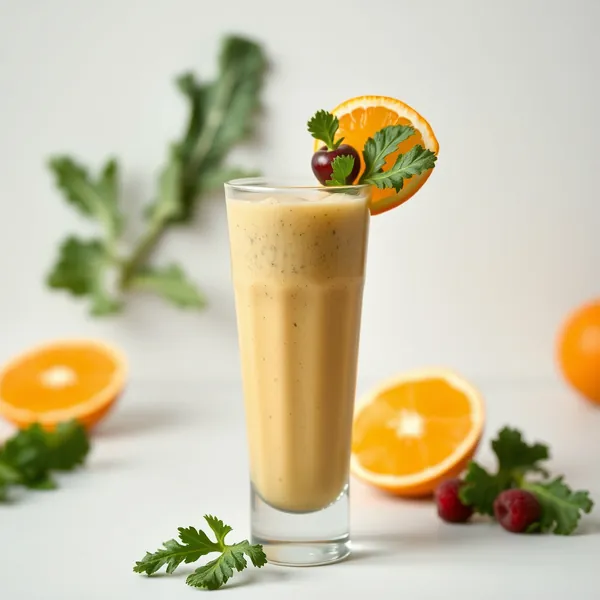 Smoothie de Chou Frisé et Jus d'Orange Basse Calorie