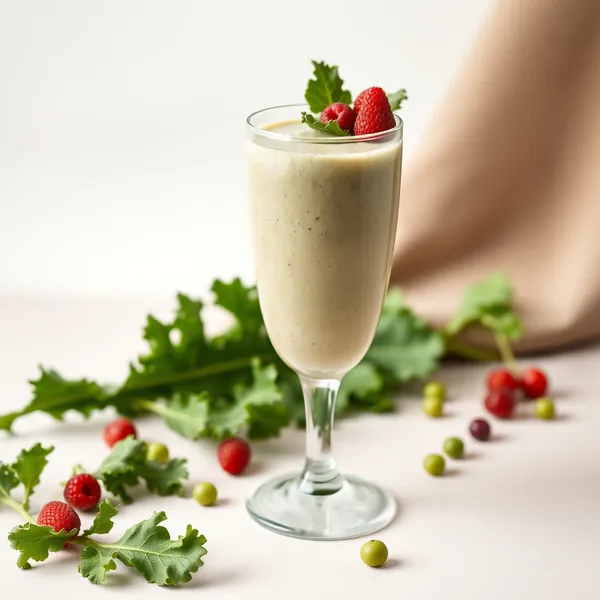 Smoothie Bas en Calories de Chou Frisé et Lait de Pois