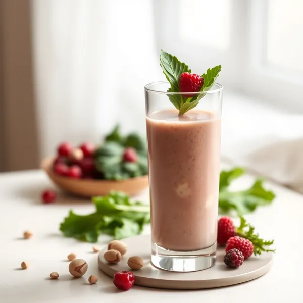 Smoothie Basse Calorie Chou Frisé et Lait de Pistache