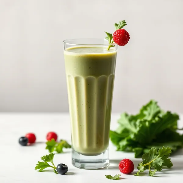 Smoothie a Basso Contenuto di Calorie di Cavolo Riccio e Latte di Riso