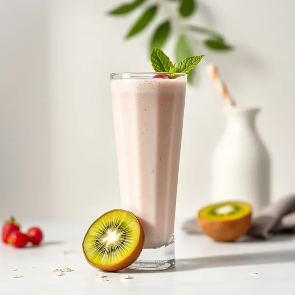 Low-Calorie Kiwi Oat Milk Smoothie
