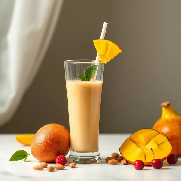 Smoothie Bas en Calories à la Mangue, Amande et Lait de Coco