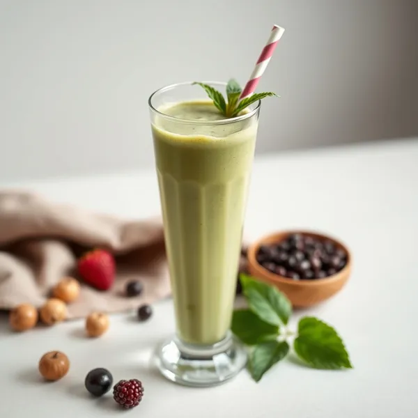 Smoothie Basse en Calories de Matcha et Lait de Noisette